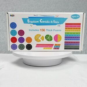 SpriteGru Fraction Circles & Tiles 156pc Thick Foam Math Manipulatives Ages 4+